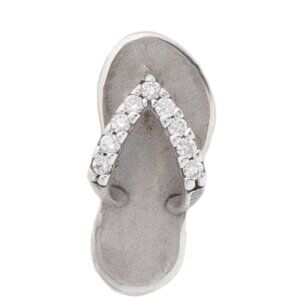 NA HOKU 14K WHITE GOLD DIAMOND SLIPPER CHARM